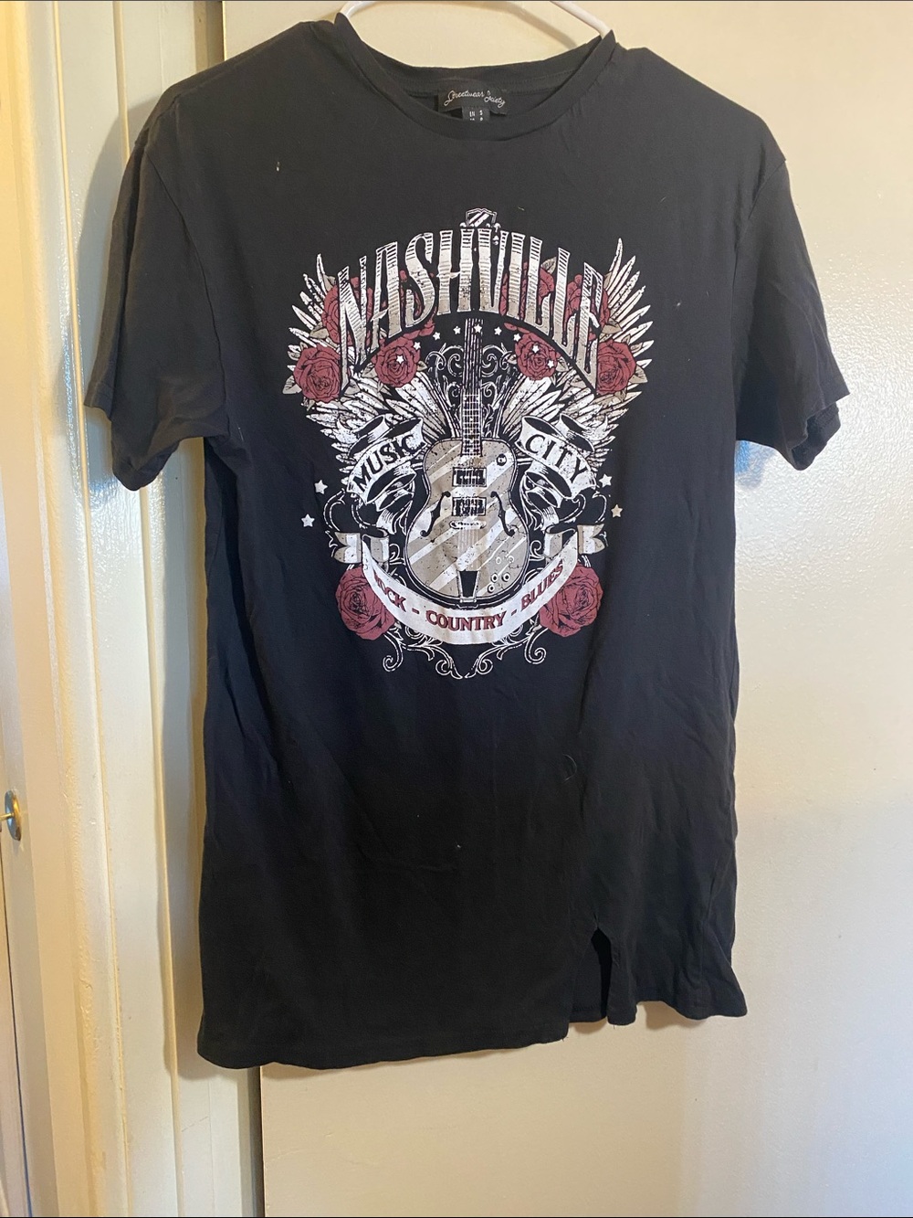 Streetwear Society Nashville Graphic Tee - Black with Red Accents